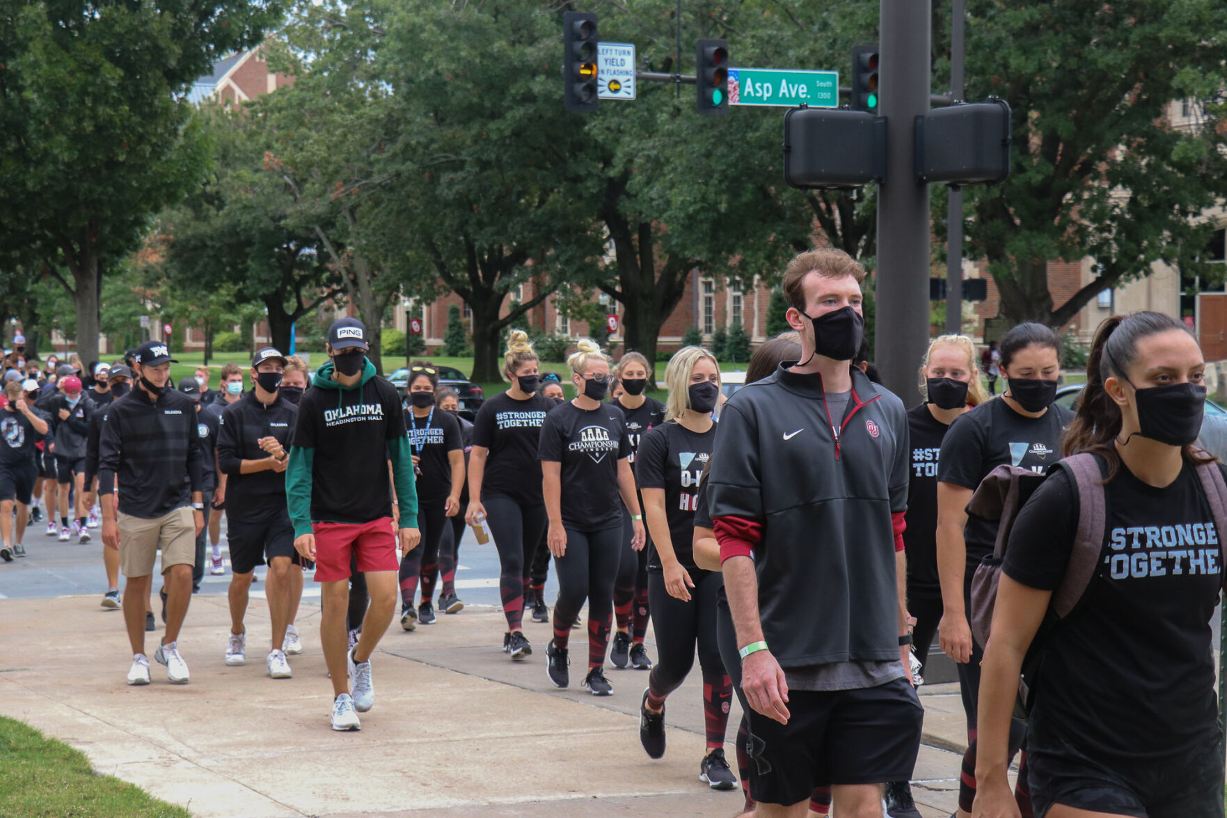 OU Athletes march